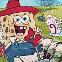 فرش اتاق کودک طرح باب اسفنجی