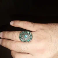 انگشتر نقره با سنگ موزانایت (خاص)