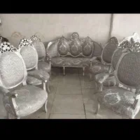 مبل سلطنتی نه نفره چوب راش پارچه شانل یزد