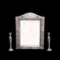 اینه شمعدان قلمزنی سیاه قلم|آینه|تهران, سنگلج (شاپور)|دیوار