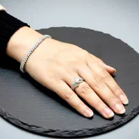 ست انگشتر و دستبند نقره زنانه با آبکاری طلا سفید|جواهرات|اصفهان, چرخاب|دیوار