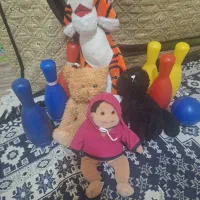 عروسک  پولیشی  و بولینگ با توپ و بازی انگری برد