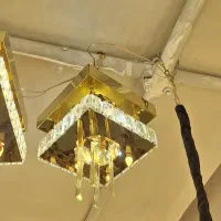 لوستر مدرن داخل کریستال مربع|لوستر و چراغ آویز|تبریز, |دیوار