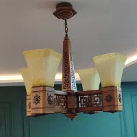 یک جفت لوستر چوبی|لوستر و چراغ آویز|تهران, سوهانک|دیوار