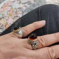 انگشتر عقیق کلاهدار کلکسیونی کهنه