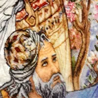 تابلو فرش دستباف نفیس چله ابریشم|تابلو فرش|کرمانشاه, |دیوار