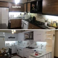 نصب برچسب کابینت،کمد دیواری و...