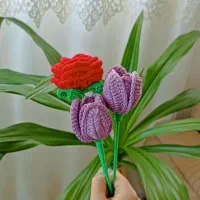 سفارش انواع شاخه گل و دسته گل بافتنی.عمده و تک