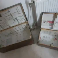 دوعدد صندوق طرح قدیمی بزرگ و کوچک|صنایع دستی و سایر لوازم تزئینی|لاهیجان, مهرگان|دیوار