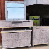 ست آیینه کنسول و میز تلویزیون و جاکفشی|بوفه، ویترین، کنسول|خرم‌آباد, |دیوار