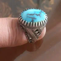 انگشتر نقره فیروزه و باباقوری
