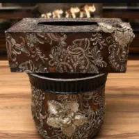 ست جعبه دستمال کاغذی و سطل زباله خارجی