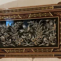 تابلو قلم زنی مسی طرح گل و مرغ- فروش فوری