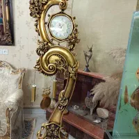 ساعت ایستاده تمام چوب ورق طلا