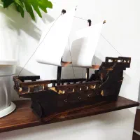 کشتی چوبی 50*35|مجسمه، تندیس، ماکت|آمل, |دیوار