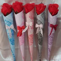 * تک شاخه کاغذی با گل رز باکارا قرمز *|گل مصنوعی|قرچک, |دیوار