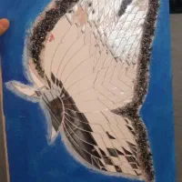 تابلو دکوراتیو برجسته  شاپرک نیم رخ آینه ای