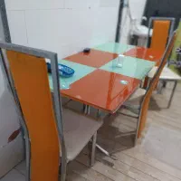 میزنهارخوری باچهارعددصندلی استیل اصل