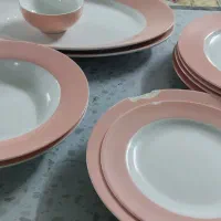 سرویس چینی لبهصورتی جهت کسری|ظروف سرو و پذیرایی|مشهد, گاز|دیوار