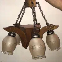 لوستر چوبی پنج شاخه