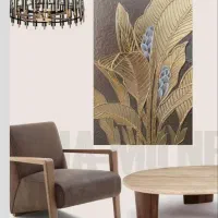 تابلو برجسته درخت گیاه نقاشی مدرن طلایی دکوراتیو