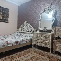 سرویس خواب دو نفره چوب راش عرض ۱۸۰ با تشک