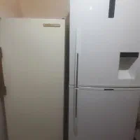 دو عدد یخچال نیمه فریز و تمام فریز لباسشوی هایر