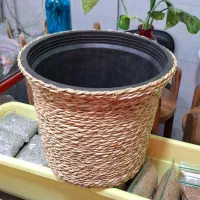 پایه گلدان حصیری لوکس مناسب دکور مدرن و سنتی|گل و گیاه طبیعی|همدان, |دیوار