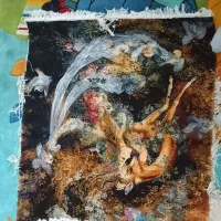 تابلو فرش ابریشمی با چله نخ بسیار زیبا دستبافت.|تابلو فرش|ساری, |دیوار