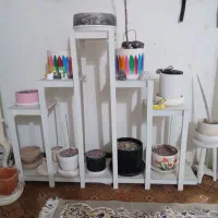 ۱۵ عددگلدان صفالی با زیرش با ۳ عدد پای گل