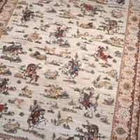 فرش ابریشم طرح دستباف نقشه شکارگاه|فرش|تهران, امین حضور|دیوار