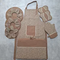 سرویس آشپزخانه پارچه ای ۹ تکه کتان نخ