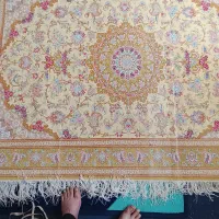 فرش تمام ابریشم صددرصدابریشم تارپودهم ابریشم