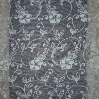 پرده تور گلدار
