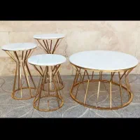 میز جلو مبلی گرد به همراه سه عدد عسلی