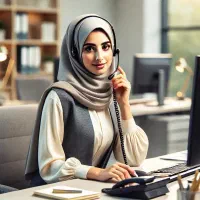اپراتور تماس تلفنی خانم