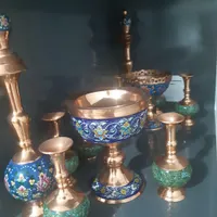 ظروف مسی و برنجی|کلکسیون اشیاء عتیقه|لنجان, |دیوار