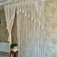 بافت پرده مکرومه|پرده، رانر، رومیزی|رودبار, |دیوار