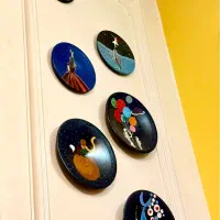 بشقاب گرافیکی دیوارکوب مجموعه ۶ عددی