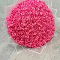 دسته گل رز روبانی زیبا