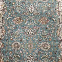 فرش کناره فیروزه ای