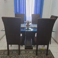 میز ناهارخوری ۶ نفره و میز تلویزیون چوبی