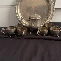 سرویس قهوه خوری قدیمی و اتو