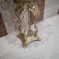 کنار سالنی میوه خوری برنجی برنز بابشقاب چینی قدیمی|ظروف سرو و پذیرایی|تهران, دریاچه شهدای خلیج فارس|دیوار