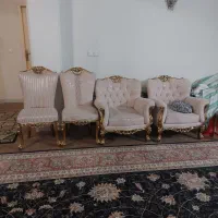مبلمان سلطنتی ۹ نفره کاملا نو و میز وصندلی ۶ نو