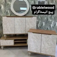 کنسول آینه ست اقتصادی وافل حصیر|بوفه، ویترین، کنسول|تهران, شهرک ولیعصر شمالی|دیوار