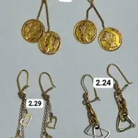 سه عدد گوشواره طلا فاکتور دار
