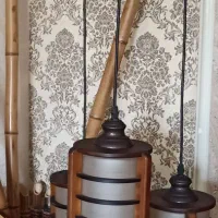 لوستر چوبی سه شاخه