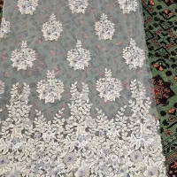 پارچه حریر گلدوزی مرواریدی