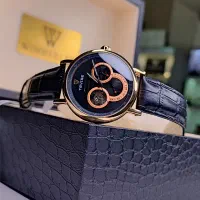 ساعت اتوماتیک تویس اورجینال طلایی بندچرم سه موتوره